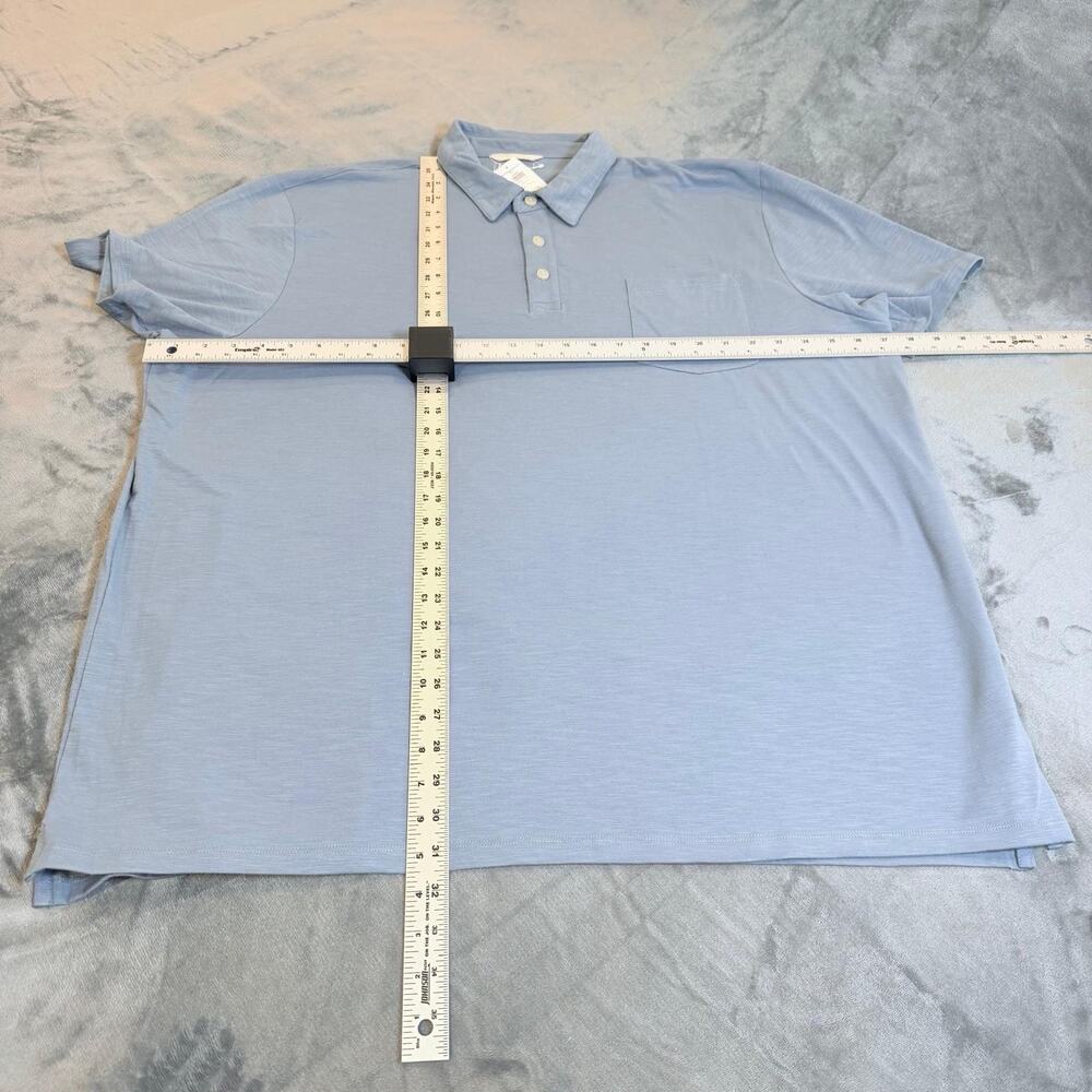NWT LL Bean Mens Lakewashed Performance Polo Shirt XXL Tall Chalk Blue Pocket - Picture 6 of 9